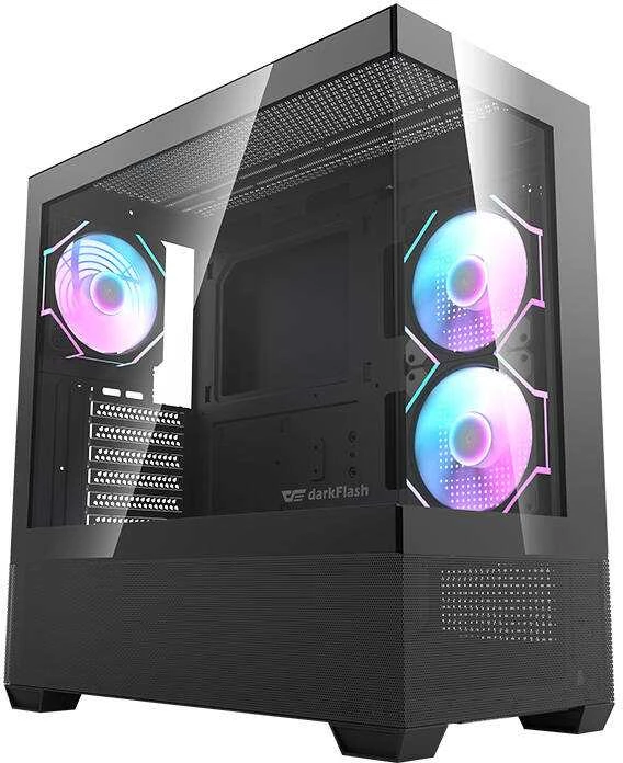 Darkflash DS900 AIR kompiuterio dėklas (juodas) + 7 ARGB ventiliatoriai