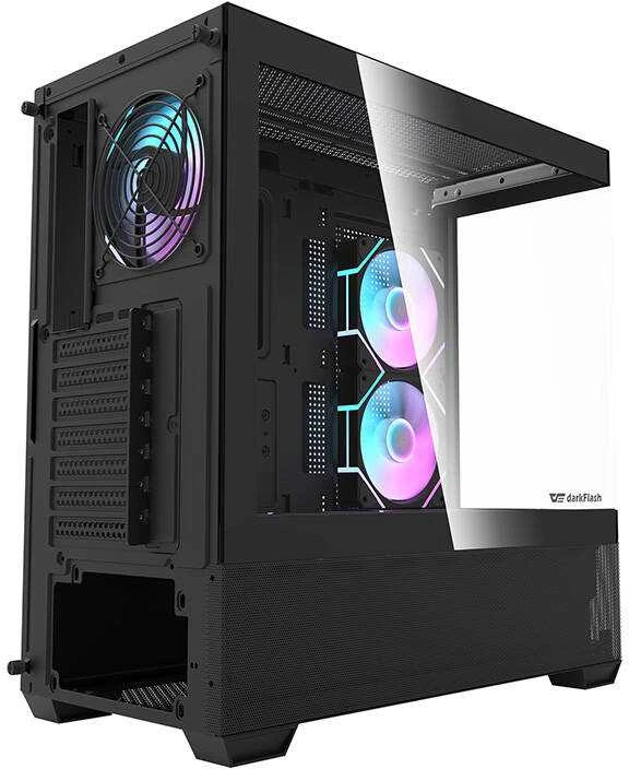 Darkflash DS900 AIR kompiuterio dėklas (juodas) + 7 ARGB ventiliatoriai