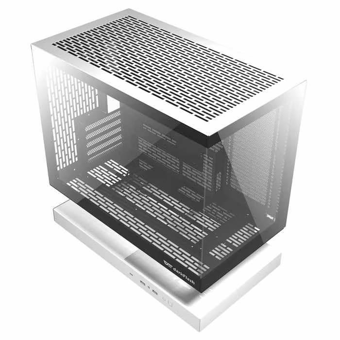 „Darkflash F1“ kompiuterio korpusas (Baltas) + 6 ARGB ventiliatoriai