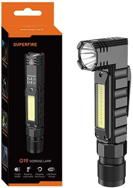 Superfire G19 multifunction žibintuvėlis, 200lm, USB
