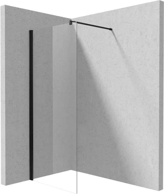 Walk-in dušo sienelė Deante Kerria Plus, 90 cm, Nero
