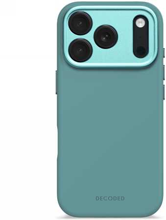 Mėlynas „Decoded“ antimikrobinis silikoninis galinis dangtelis - silikoninis apsauginis dėklas, skirtas „iPhone 17 Pro“, suderinamas su „MagSafe“ (retro mėlynas)