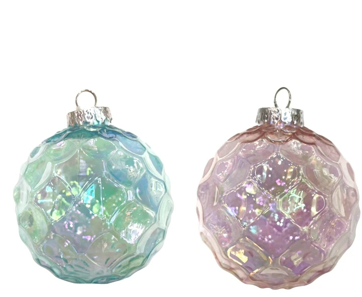 Decoris BAUBLE IRIS 2COL ASSORT 8CM