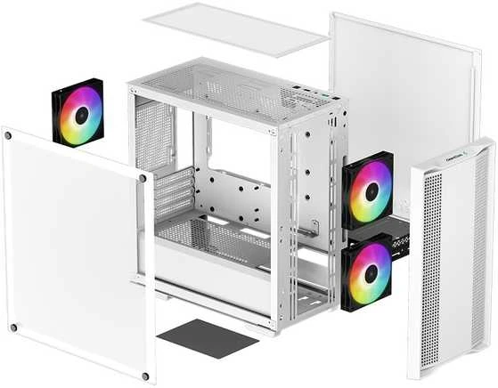 „Deepcool“ | ARGB „Micro-ATX“ korpusas | CC360 | Baltas | Mini-ITX / Micro-ATX | ATX PS2 (didžiausias ilgis: 160 mm)