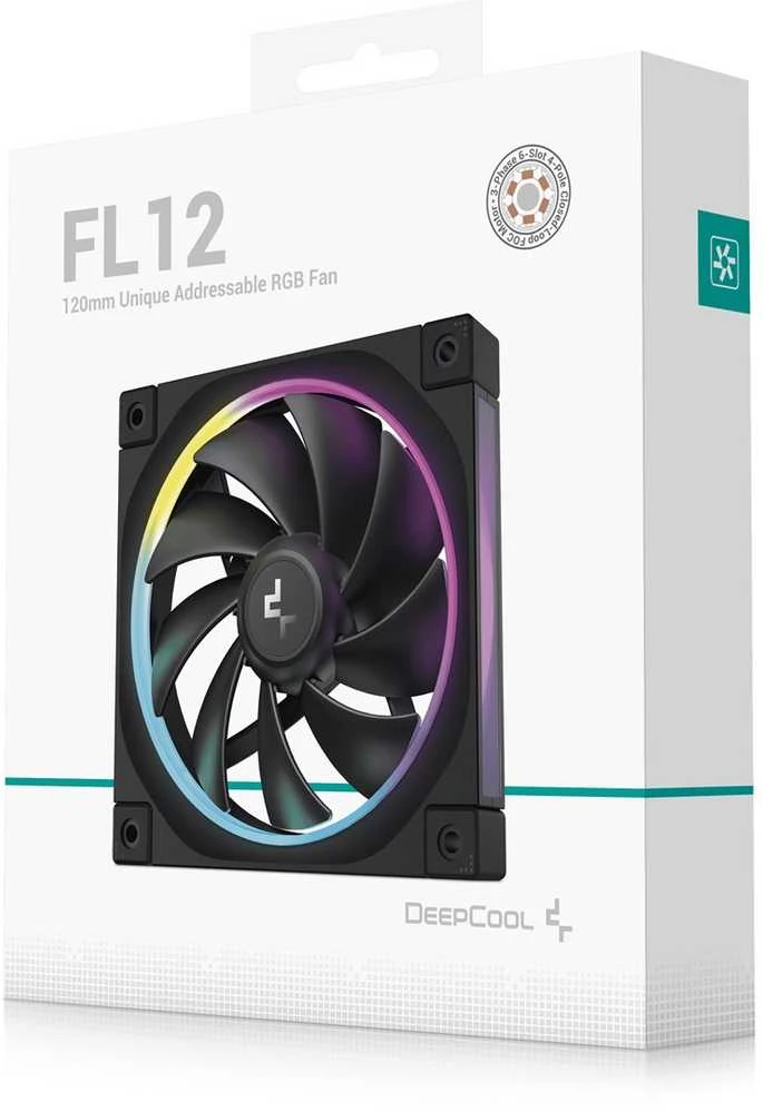 DeepCool FL12 Kompiuterio dėklas Fan 12 cm Juodas 1 pc(s)