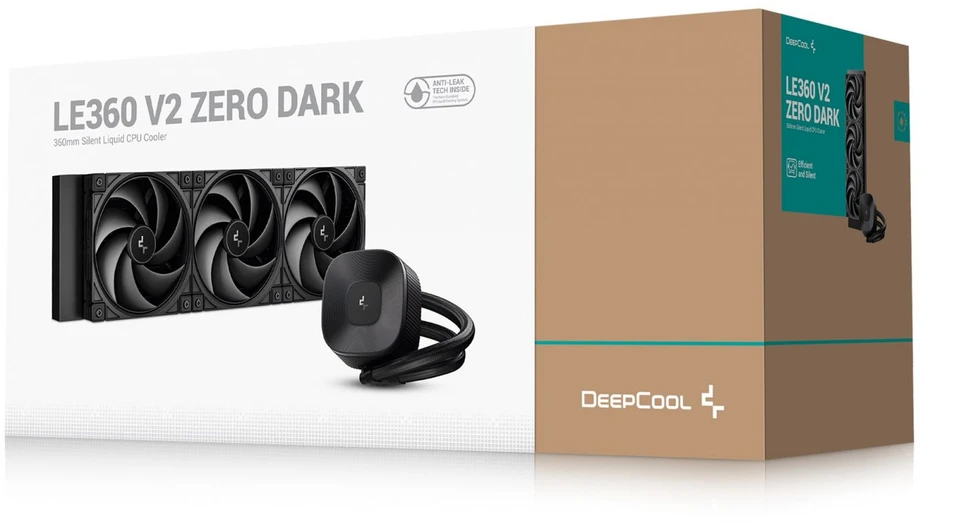 DeepCool LE360 V2 ZERO DARK Processor Liquid cooling kit 12 cm Juodas 1 pc(s)
