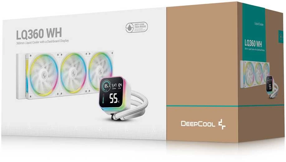 „DeepCool LQ360 WH“ procesoriaus skysčio aušinimo komplektas 12 cm Juodas 1 vnt.