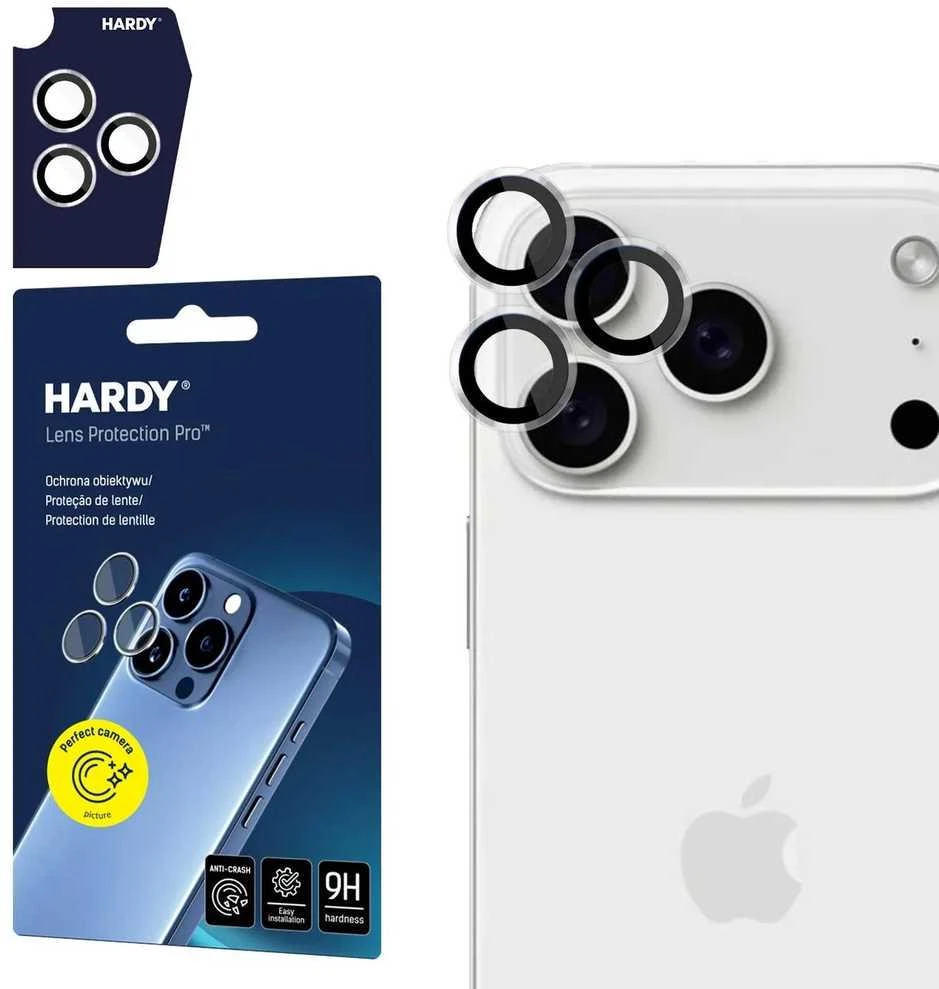 3Mk Protection 3mk HARDY objektyvo apsaugos „Pro“ objektyvo stiklas, skirtas „iPhone 17 Pro / 17 Pro Max“ - skaidrus