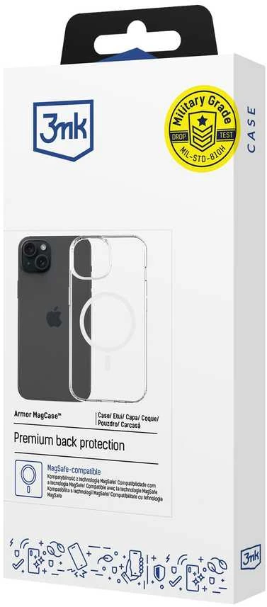 3Mk apsaugantis 3mk šarvuotas dėklas iPhone 15 Plus - skaidrus