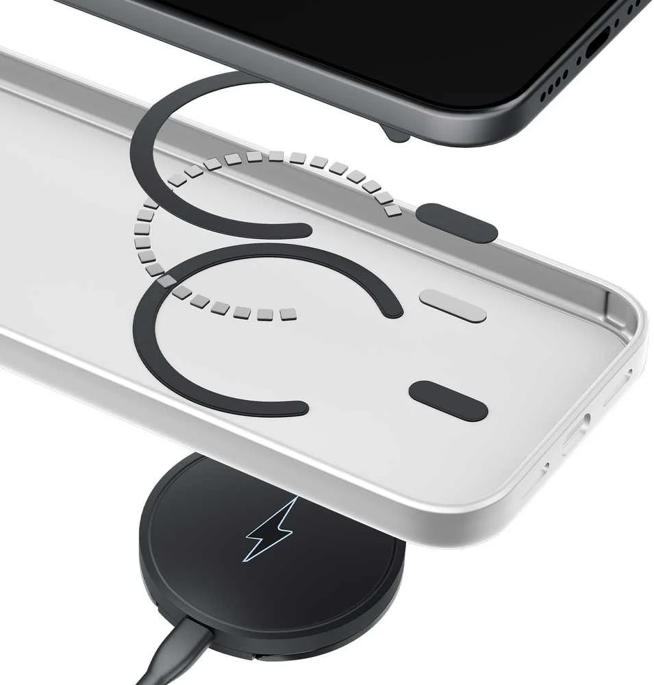 Dėklas 3Mk apsaugos 3mk dūminis „MagCase“, skirtas „iPhone 17 Pro“ – „Baltas-Translucent“