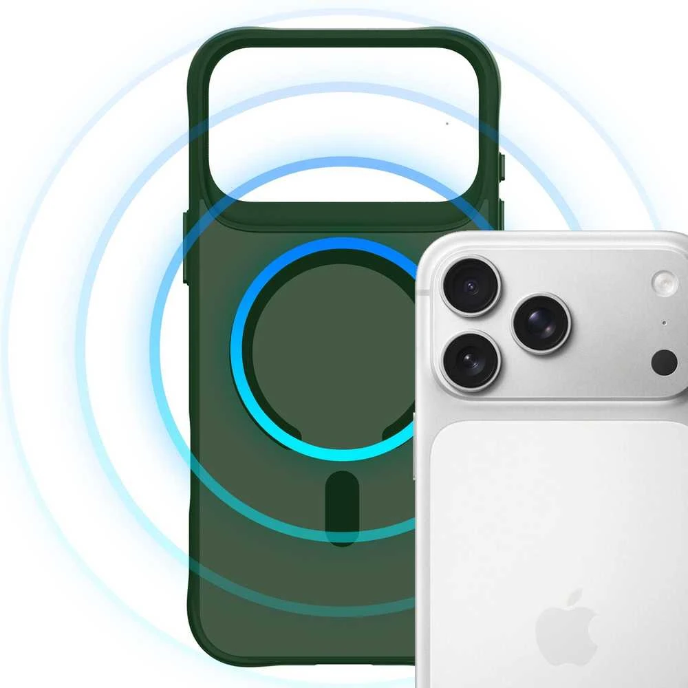 3Mk apsaugos 3mk dūminis „MagCase“ dėklas, skirtas „iPhone 17 Pro“ – Žalias-Translucent