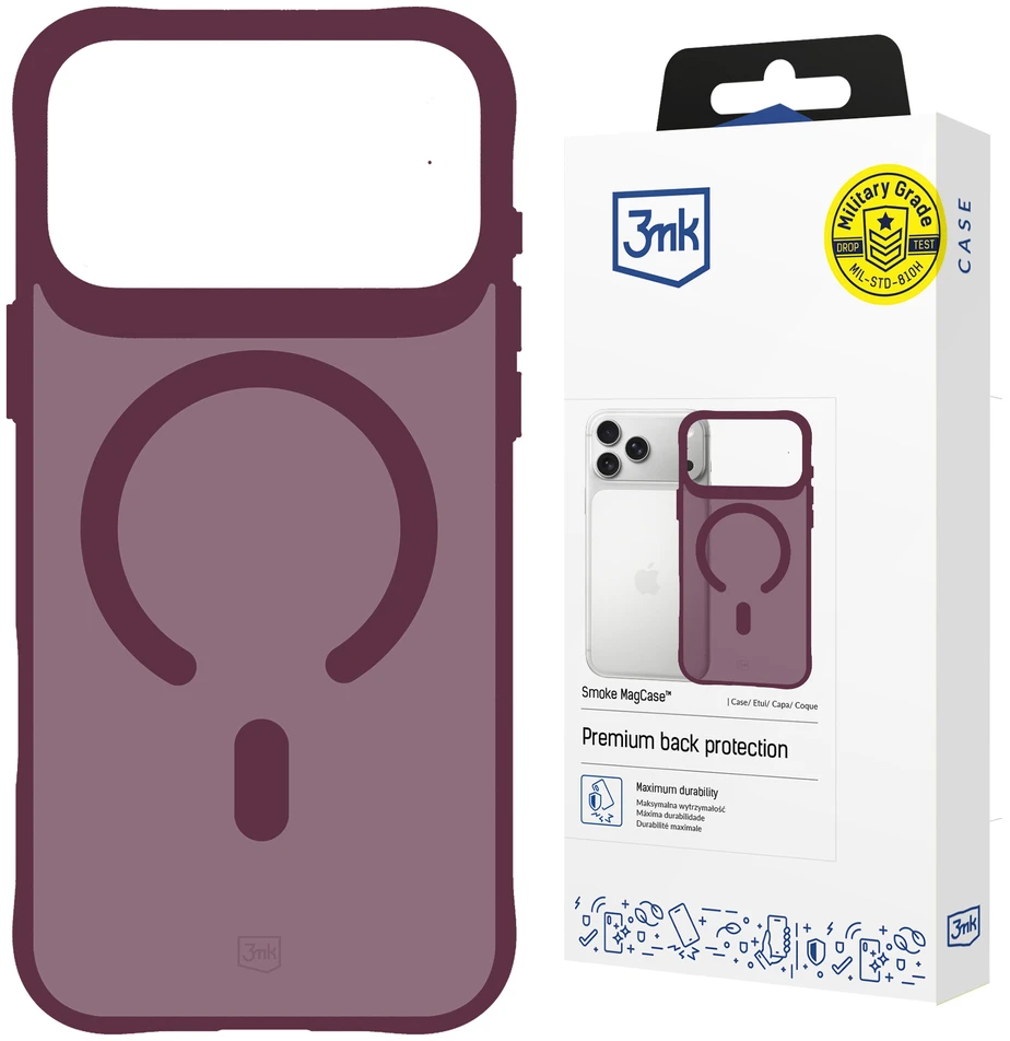 3Mk Protection 3mk Smoke MagCase dėklas iPhone 18 Pro / 17 Pro – bordo spalvos