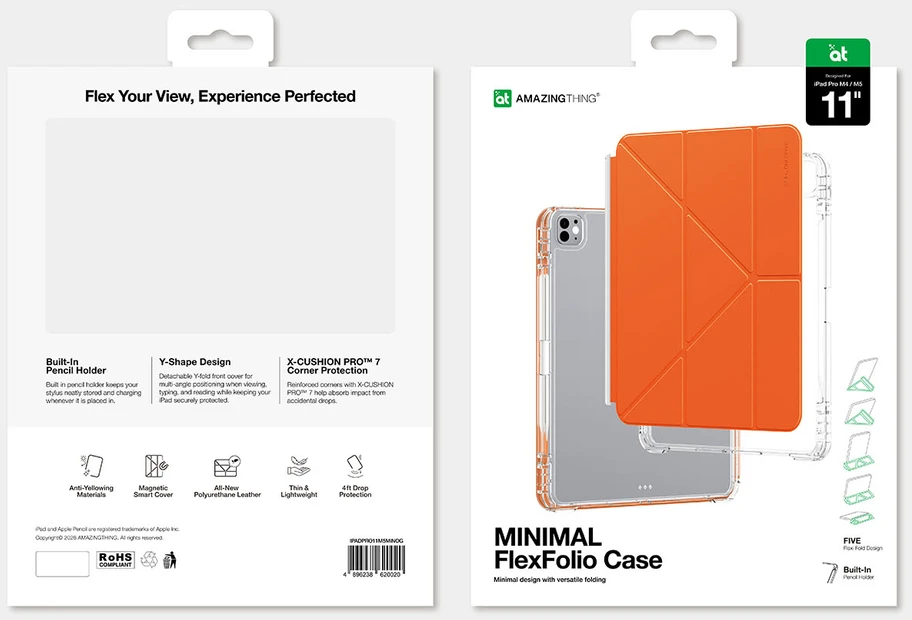Dėklas AmazingThing Minimal Case for iPad Pro M5 11" - Oranžinis