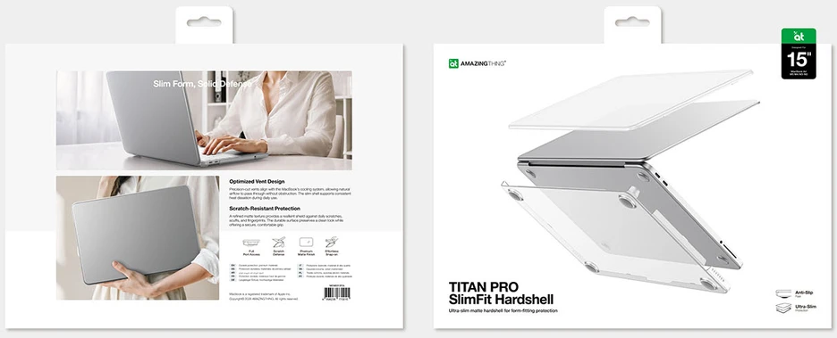 „AmazingThing“ titano spalvos kietas dėklas „MacBook Air M5 15“ – permatomas