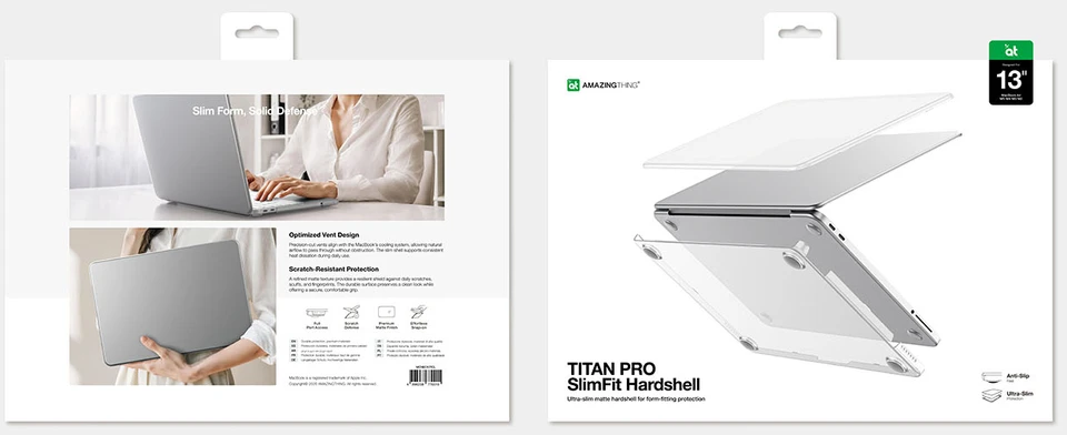„AmazingThing“ titano spalvos kietas dėklas „MacBook Air M5 13.6“ – permatomas