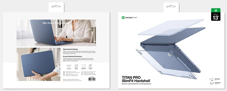 „AmazingThing Titan“ kietas dėklas, skirtas „MacBook Neo 13“ - Mėlyna