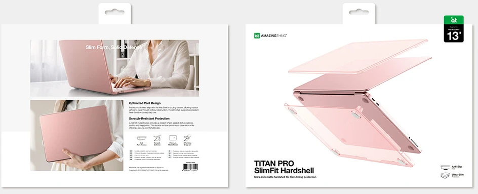 Dėklas AmazingThing Titan Hardshell Case for MacBook Neo 13" - Rožinė