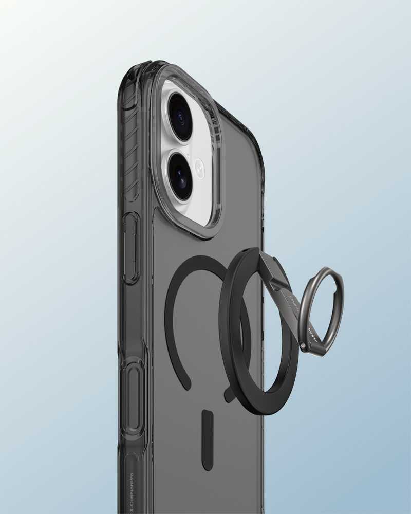 AmazingThing Titan Pro Grip Ring Set dėklas skirtas Apple iPhone 17 suderinamas su MagSafe – juodos spalvos