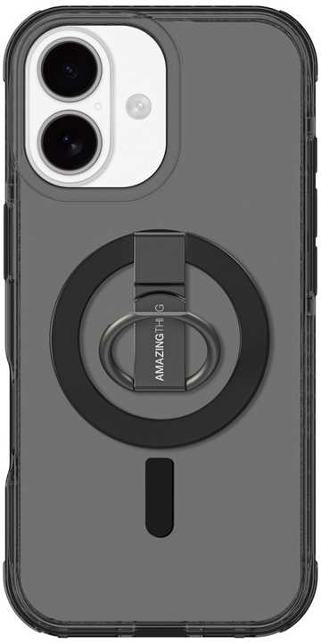 AmazingThing Titan Pro Grip Ring Set dėklas skirtas Apple iPhone 17 suderinamas su MagSafe – juodos spalvos