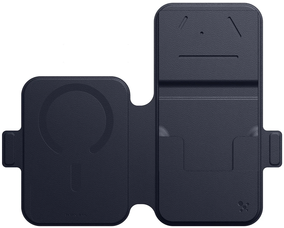 Dėklas AmazingThing Titan Pro Lens Flip Set Case for iPhone 18 Pro Max with Wallet, MagSafe Compatible - Navy Mėlyna