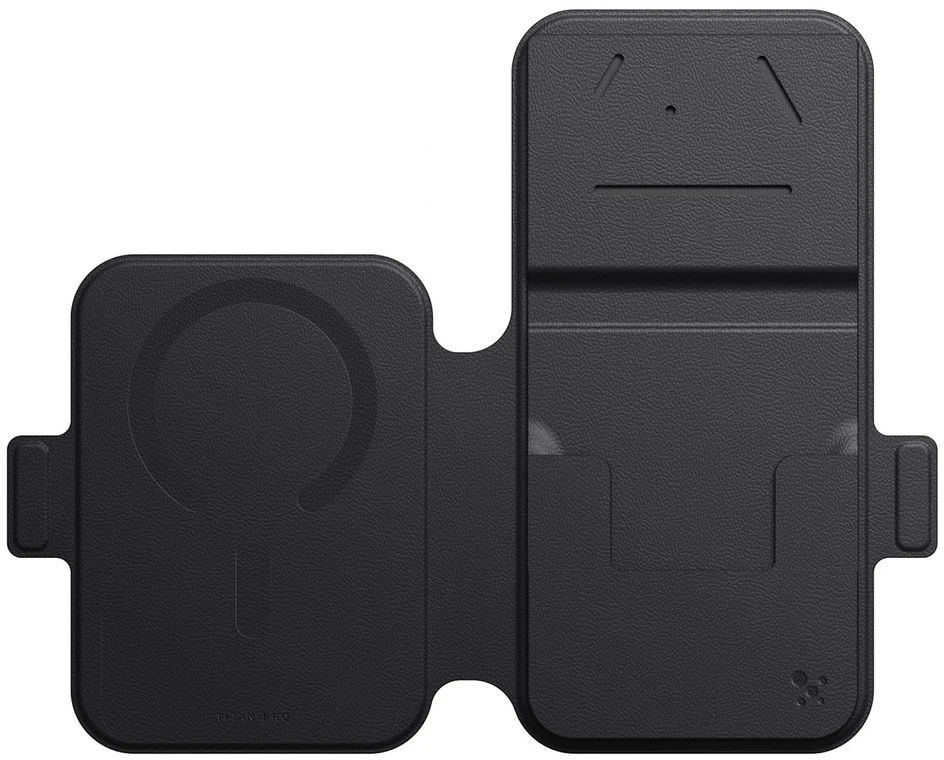 Dėklas AmazingThing Titan Pro Lens Flip Set iPhone 18 Pro Max Case with Wallet, MagSafe Compatible - Juodas