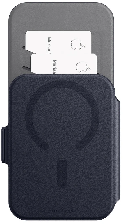Dėklas AmazingThing Titan Pro Lens Flip Set Case for iPhone 18 Pro Max with Wallet, MagSafe Compatible - Navy Mėlyna