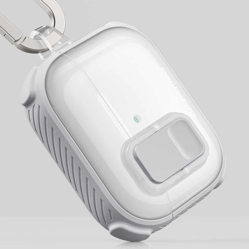 „AmazingThing Titan Pro Mag“ skaidrus dėklas, skirtas „AirPods Pro 3“ - Baltas
