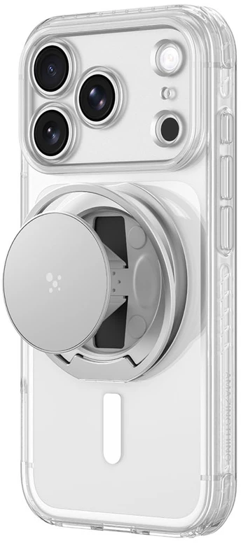 Dėklas AmazingThing Titan Pro Pop Lens Case for iPhone 18 Pro with Camera Cover, Holder and Stand, MagSafe Compatible - Clear