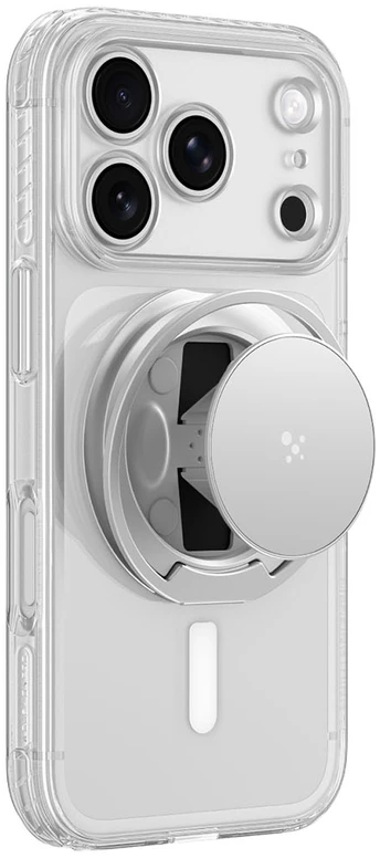 Dėklas AmazingThing Titan Pro Pop Lens Case for iPhone 18 Pro Max with Camera Cover, Holder and Stand, MagSafe Compatible - Clear