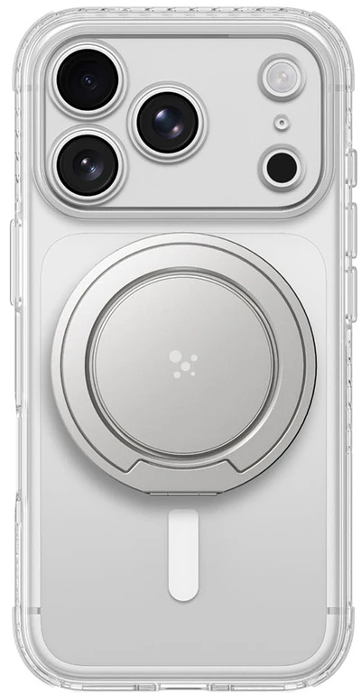 Dėklas AmazingThing Titan Pro Pop Lens Case for iPhone 18 Pro with Camera Cover, Holder and Stand, MagSafe Compatible - Clear