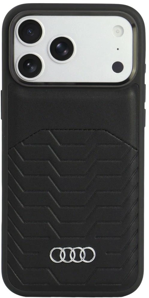 Dėklas Audi GT Synthetic Leather MagSafe Case for iPhone 18 Pro Max / 17 Pro Max - Juodas