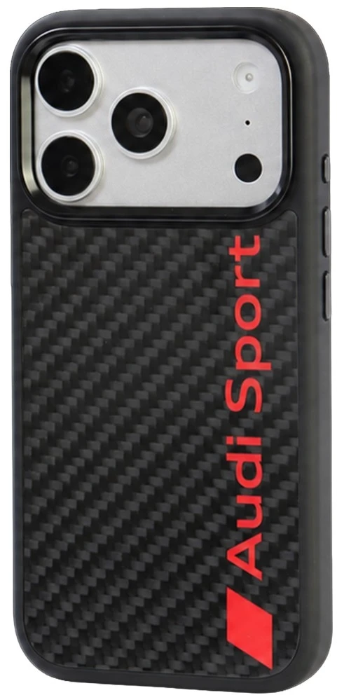 Audi R8 anglies pluošto MagSafe dėklas iPhone 18 Pro / 17 Pro - Juodas