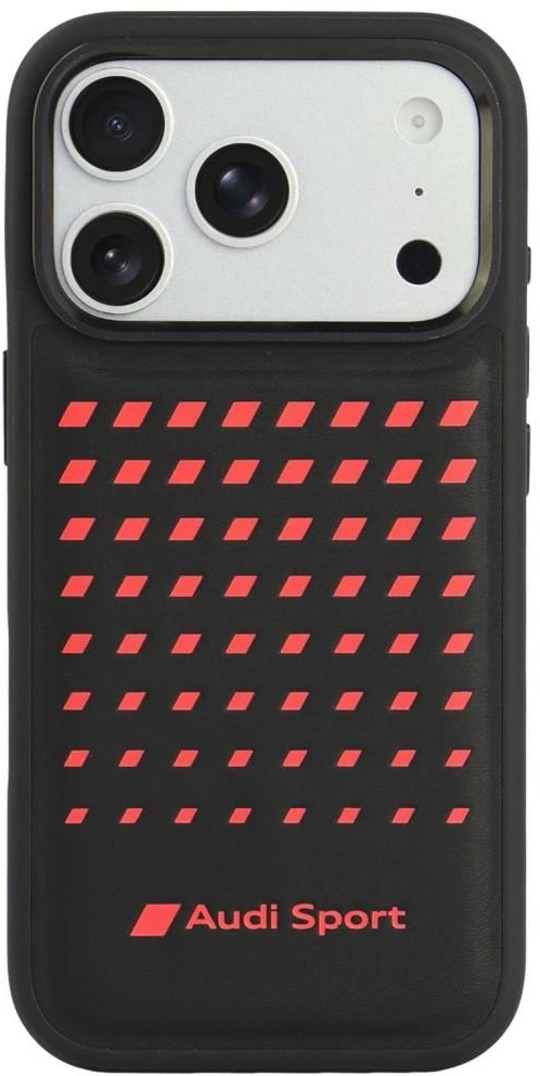Dėklas Audi Sport Synthetic Leather MagSafe Case for iPhone 18 Pro / 17 Pro - Juodas