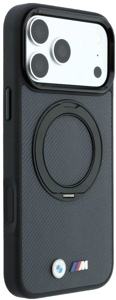 Dėklas BMW Kevlar Ring Stand 360 MagSafe Case for iPhone 18 Pro Max / 17 Pro Max - Dark Gray