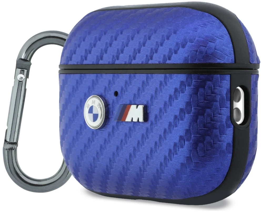 Dėklas BMW M Carbon Metal Logo skirta AirPods Pro 3 jasnomėlynos spalvos