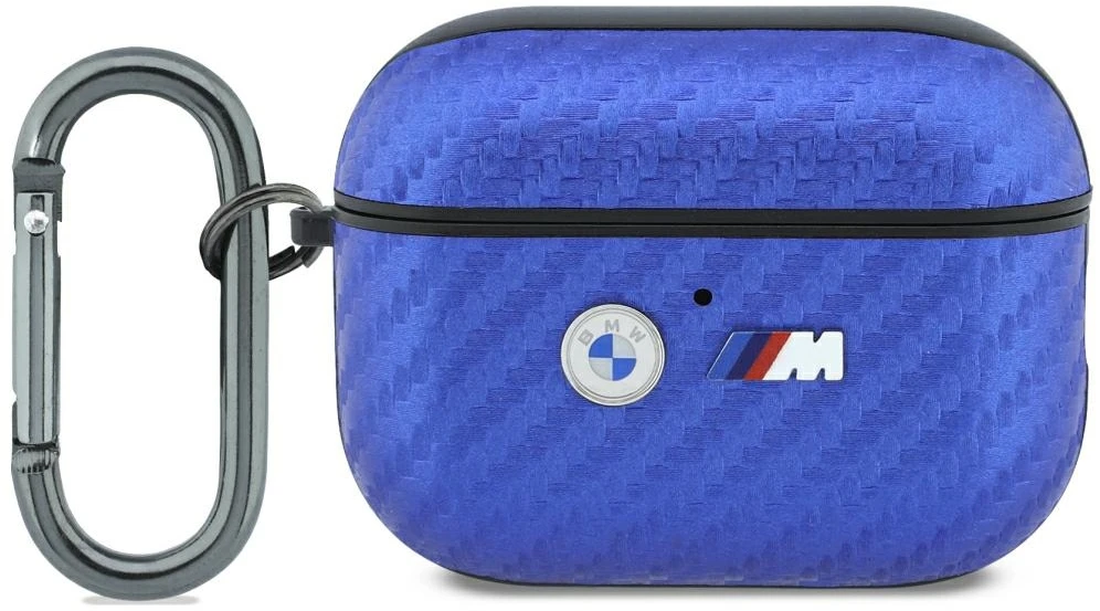 Dėklas BMW M Carbon Metal Logo skirta AirPods Pro 3 jasnomėlynos spalvos