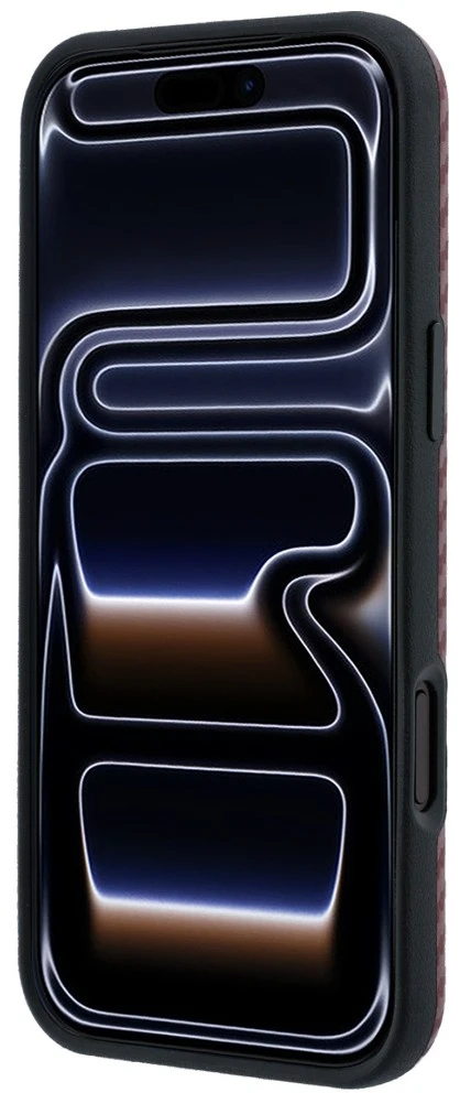 Dėklas BMW M Carbon Metal Logo MagSafe Case for iPhone 17 Pro Max / 18 Pro Max - Burgundy
