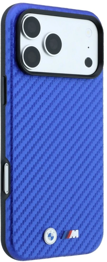 Dėklas BMW M Carbon Metal Logo MagSafe Case for iPhone 17 Pro Max / 18 Pro Max - Mėlyna