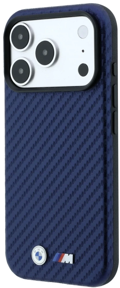 Dėklas BMW M Carbon Metal Logo MagSafe Case, skirtas iPhone 17 Pro Max / 18 Pro Max – Navy mėlyna