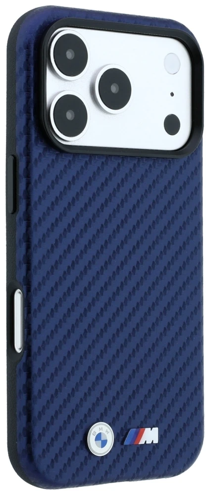 Dėklas BMW M Carbon Metal Logo MagSafe Case, skirtas iPhone 17 Pro Max / 18 Pro Max – Navy mėlyna