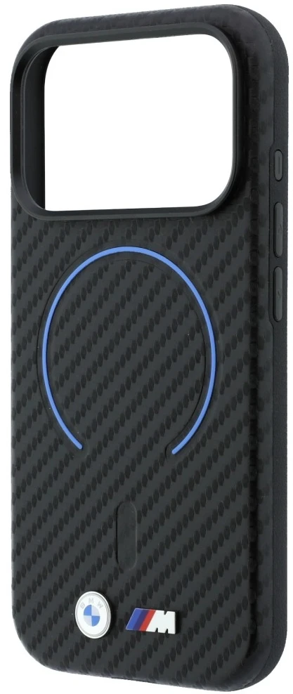 Dėklas BMW M Carbon Printed Ring MagSafe Case for iPhone 17 Pro Max / 18 Pro Max - Juodas