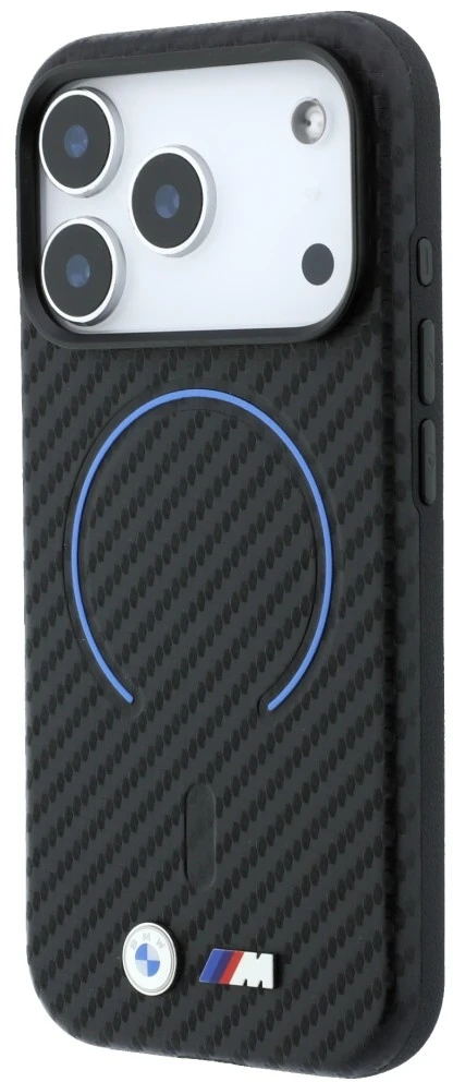Dėklas BMW M Carbon Printed Ring MagSafe Case for iPhone 17 Pro Max / 18 Pro Max - Juodas
