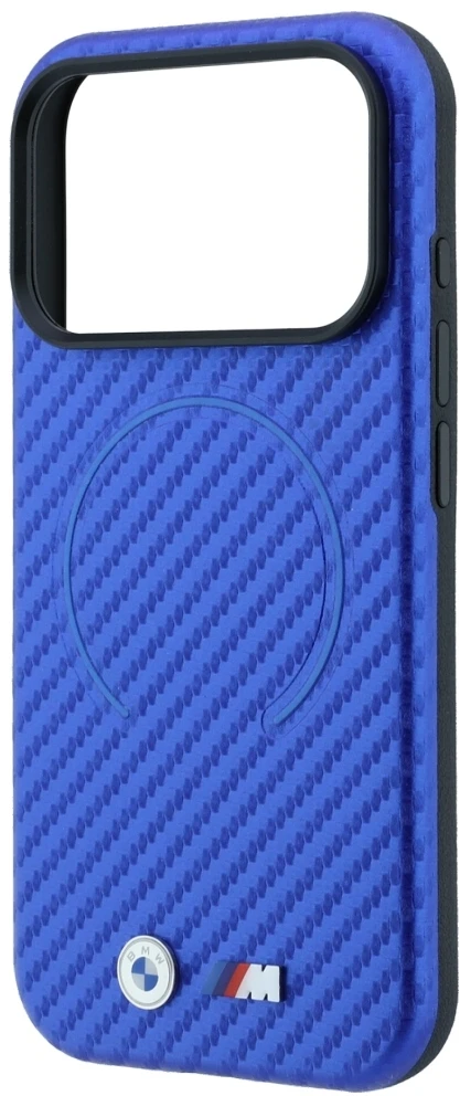 Dėklas BMW M Carbon Printed Ring MagSafe Case, skirta iPhone 17 Pro Max / 18 Pro Max - Mėlyna