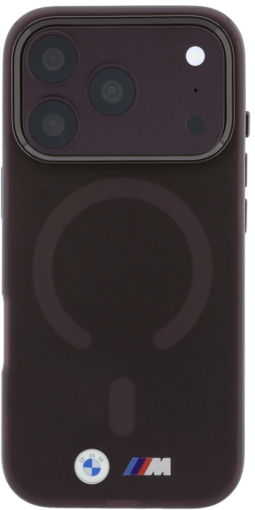 Dėklas BMW M IML Frosted Metal Logo & Trims MagSafe Case for iPhone 17 Pro Max / 18 Pro Max - Burgundy