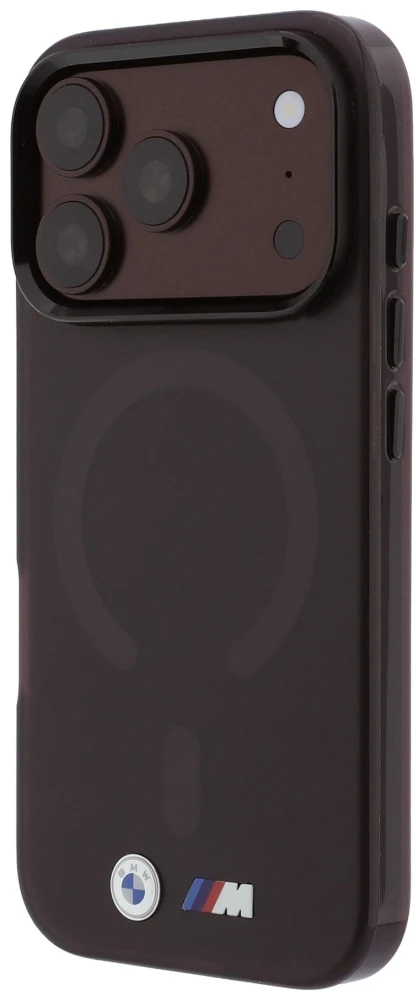 Dėklas BMW M IML Frosted Metal Logo & Trims MagSafe Case, skirtas iPhone 17 Pro / 18 Pro – Burgundy (Bordo)