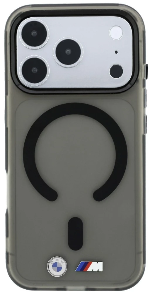 Dėklas BMW M IML Frosted Metal Logo & Trims MagSafe Case for iPhone 18 Pro / 17 Pro - Juodas
