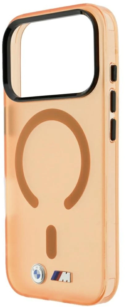 Dėklas BMW M IML Frosted Metal Logo & Trims MagSafe Case, skirtas iPhone 17 Pro Max / 18 Pro Max – Oranžinis