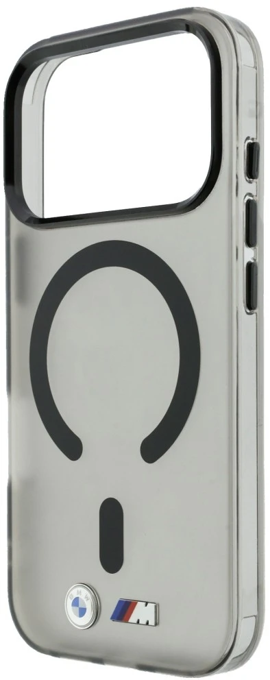 Dėklas BMW M IML Frosted Metal Logo & Trims MagSafe Case for iPhone 18 Pro / 17 Pro - Juodas