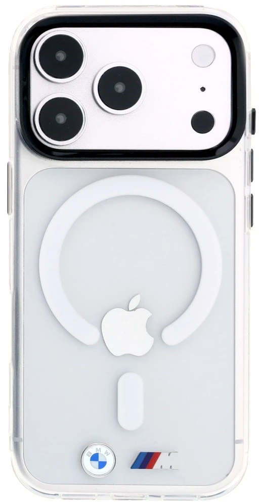 Dėklas BMW M IML Glossy Metal Logo & Trims MagSafe Case for iPhone 18 Pro Max / 17 Pro Max - Transparent