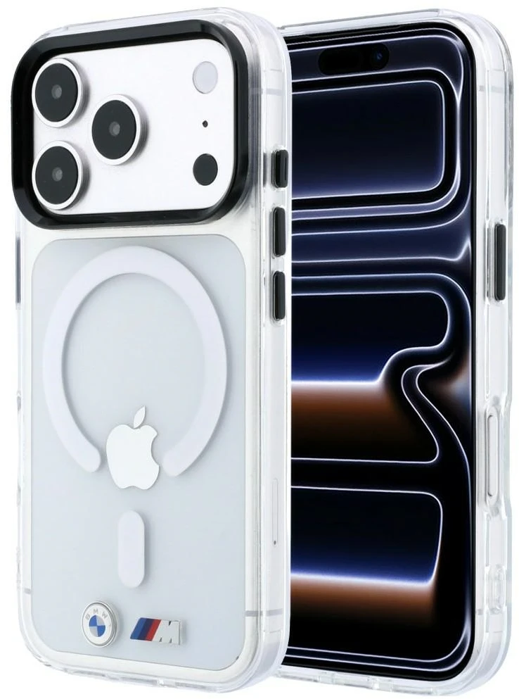 Dėklas BMW M IML Glossy Metal Logo & Trims MagSafe Case for iPhone 18 Pro Max / 17 Pro Max - Transparent